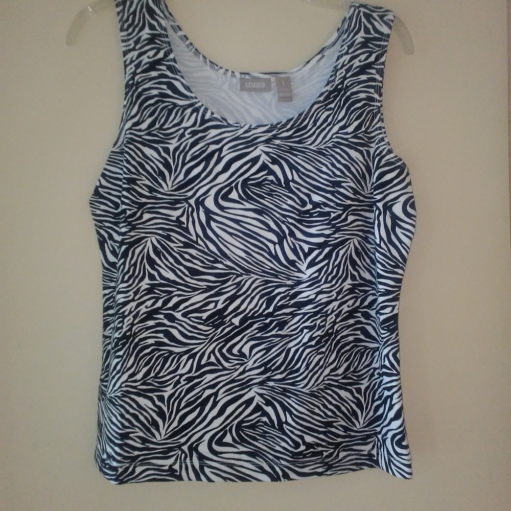 Chico's NWOT! Zebra Tank Size 1(M/8)